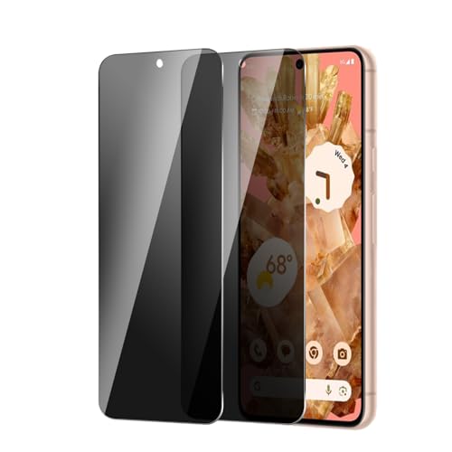 BIESHKJ 2 Stück Sichtschutz Schutzfolie für Google Pixel 8, Anti-Spy-Hartglas, Gehärtetes Glas Displayschutz, 9H Schutzglas, Anti-Öl, Blasenfrei, Kratzfest von BIESHKJ