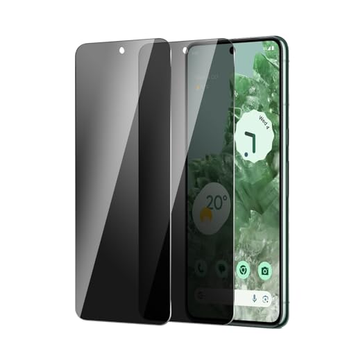 BIESHKJ 2 Stück Sichtschutz Schutzfolie für Google Pixel 8 Pro, Anti-Spy-Hartglas, Gehärtetes Glas Displayschutz, 9H Schutzglas, Anti-Öl, Blasenfrei, Kratzfest von BIESHKJ