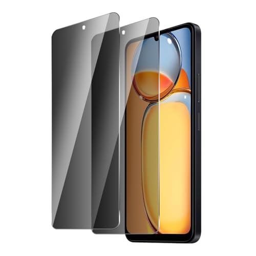 BIESHKJ 2 Stück Sichtschutz Schutzfolie für Xiaomi Redmi 13C 5G/4G, Anti-Spy-Hartglas, Gehärtetes Glas Displayschutz, 9H Schutzglas, Anti-Öl, Blasenfrei, Kratzfest von BIESHKJ