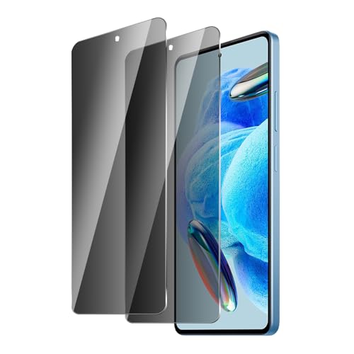 BIESHKJ 2 Stück Sichtschutz Schutzfolie für Xiaomi Redmi Note 12 Pro, Anti-Spy-Hartglas, Gehärtetes Glas Displayschutz, 9H Schutzglas, Anti-Öl, Blasenfrei, Kratzfest von BIESHKJ