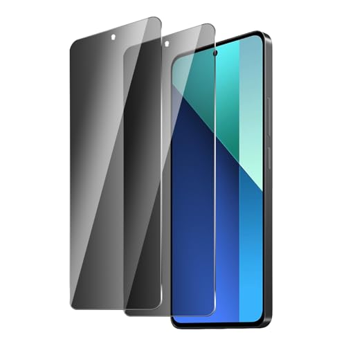 BIESHKJ 2 Stück Sichtschutz Schutzfolie für Redmi Note 13/ Note 13 Pro 4G/5G, Anti-Spy-Hartglas, Gehärtetes Glas Displayschutz, 9H Schutzglas, Anti-Öl, Blasenfrei, Kratzfest von BIESHKJ