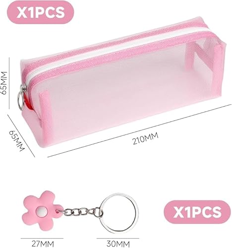 2 Stiftbeutel Und 2 Schlüsselanhänger, Transparente Netzspeicherbeutel, Niedliche Blumenschnallen, Briefpapiervorräte. 2 Stiftbeutel Und 2 Schlüsselanhänger, Transparente Netzspeicherbeutel, Niedliche Blumenschnallen, Briefpapiervorräte. von BIFHIG