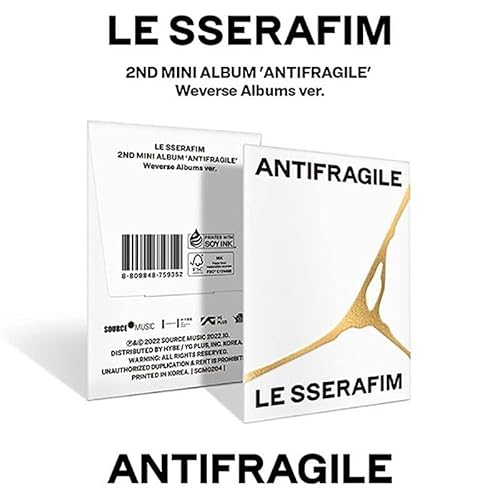 ( WEVERSE Ver. - Not Audio CD!! ) LE SSERAFIM ANTIFRAGILE 2nd Mini Album+1ea Store Gift Photo Card K-POP SEALED von BIG HIT Ent.