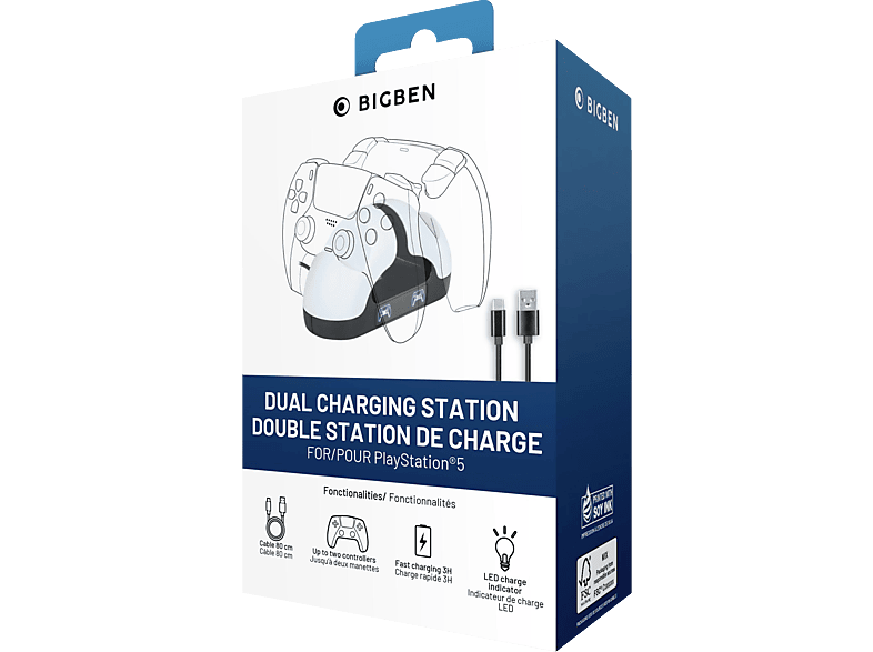 BIGBEN CONTROLLER USB DUAL-CHARGER V3 für PS5, Ladestation Playstation 5, Weiß/Schwarz BIGBEN CONTROLLER USB DUAL-CHARGER V3 für PS5, Ladestation Playstation 5, Weiß/Schwarz von BIGBEN