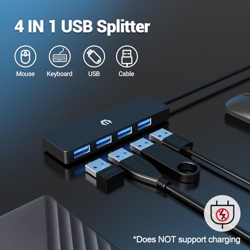 BIGBIG WON USB C Hub, 4 in 1 USB 3.0 USB Verteiler Kompatibel mit Drucker, Laptop, Mac Mini, iMac MacPro, Ultra Slim Multiport Adapter USB C Multiport mit Schnelle Datenübertragung von BIGBIG WON