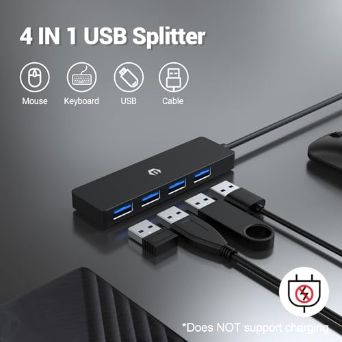 BIGBIG WON USB C Hub, 4 in 1 USB C Multiport mit Schnelle Datenübertragung, USB 3.0 USB Erweiterung Kompatibel mit Desktop Computer, MacBook Pro/Air, iMac,Surface Pro, und weiteren Laptops von BIGBIG WON