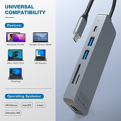 BIGBIG WON USB C Hub, USB C Hub LAN mit 4K HDMI Ausgang, USB 3.0, TF Kartenleser, PD 100W, 10 in 1 USB C Multiport für Surface, Dell, HP, Lenovo, XPS und mehr Typ C Geräte von BIGBIG WON