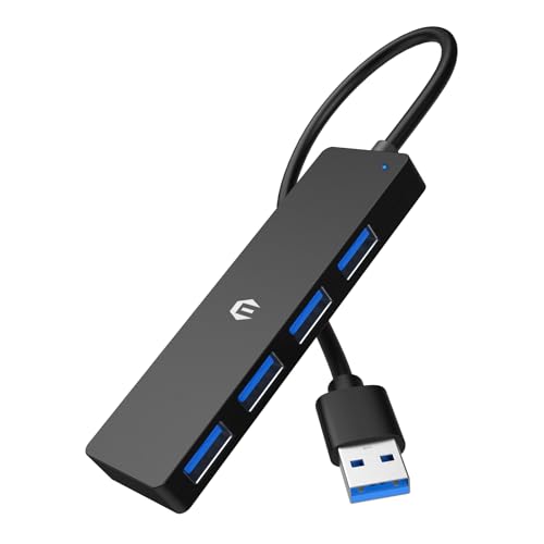 USB HUB, USB Docking, USB 3.0 Adapter Docking, ultraschlanker tragbarer Daten Hub, 4 in 1 USB HUB mit 4 * USB 3.0, kompatibel mit Windows, macOS, Linux, Chrome OS Systemen von BIGBIG WON