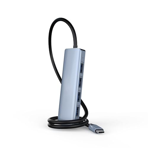 USB-HUB, USB-Docking, USB 3.2-Adapter-Docking, ultraschlanker tragbarer Daten-Hub, Aluminium 4-in-1-USB-HUB mit 4 * USB 3.2, kompatibel mit Windows, macOS, Linux, Chrome OS-Systemen von BIGBIG WON