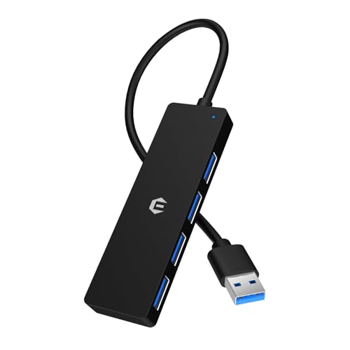 USB HUB, USB Dockingstation, USB 3.0 5 GBPS HUB, ultraschlanker tragbarer Daten Hub, 4 in 1 USB HUB mit 4 * USB 3.0, kompatibel mit Windows, macOS, Linux, Chrome OS Systemen von BIGBIG WON