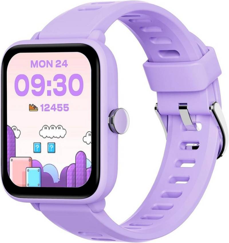 BIGGERFIVE Smartwatch (1,5 Zoll, Android iOS), Fitness Tracker Uhr Kinder 5ATM Wasserdicht Schlaf Monitor Wecker 3-14 von BIGGERFIVE