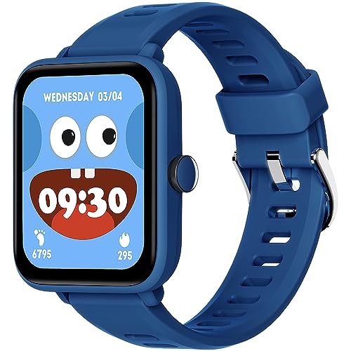 BIGGERFIVE Smartwatch Kinder, Fitness Tracker Uhr Digitale Fitnessuhr mit Schrittzähler, 24/7 Puls, 5ATM Wasserdicht, Schlaf-Monitor, Wecker, Puzzle-Spiele, 1,5" HD-Touchscreen für Mädchen Jungen 3-14 von BIGGERFIVE