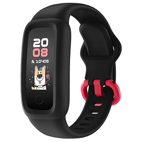 BIGGERFIVE Vigor 2 Fitness Tracker Uhr für Kinder, Fitnessuhr mit Schrittzähler, Pulsuhr, Aktivitätstracker, Kalorienzähler und Schlafmonitor, IP68 Wasserdicht Kinderuhr für Mädchen Junge ab 5-12 von BIGGERFIVE