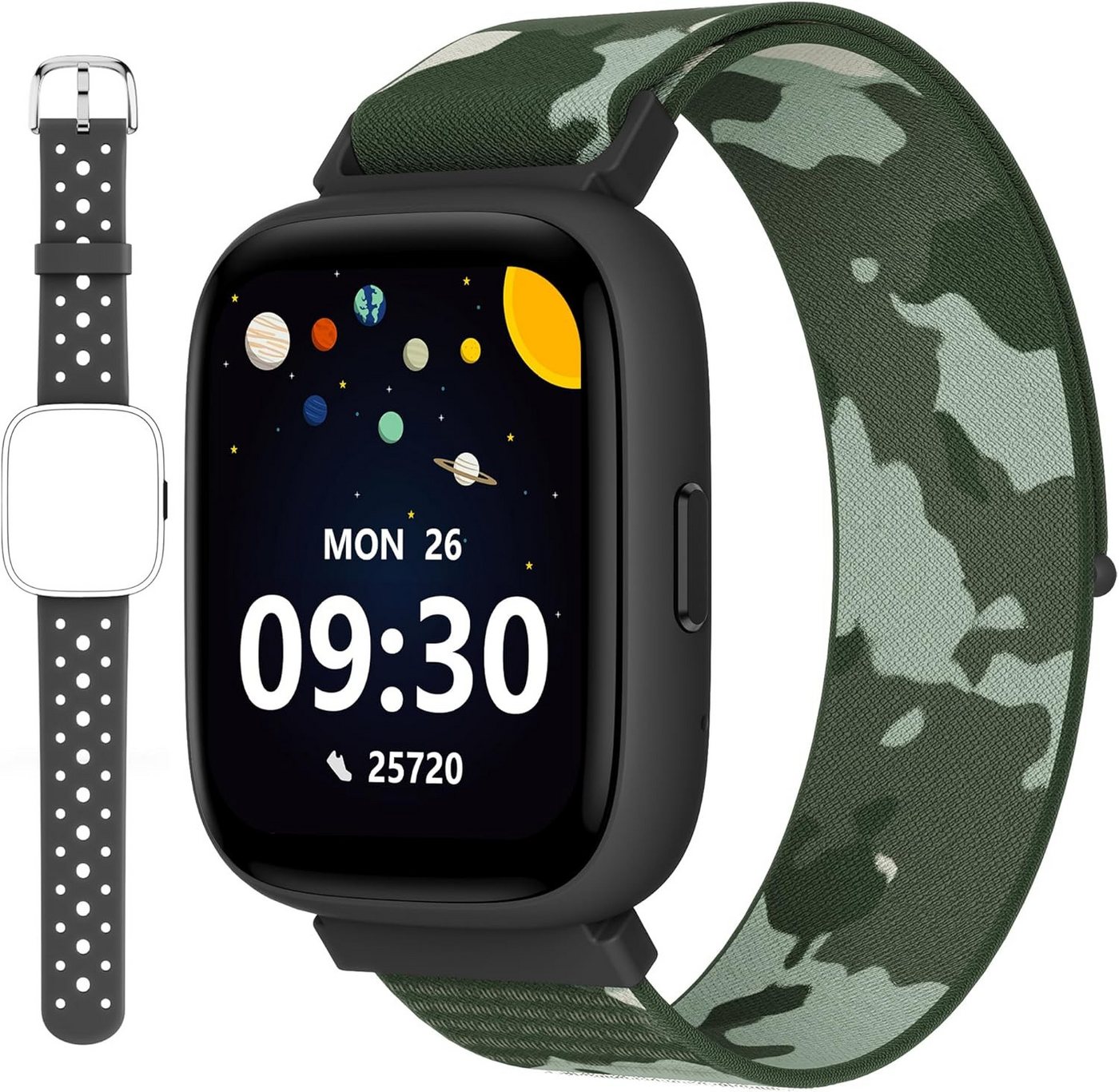 BIGGERFIVE für Mädchen Jungen Puzzlespiele mit/ohne App 24/7 Puls Smartwatch (1.8 Zoll), mit Schrittzähler, Schlafmonitor, Vibrationsalarm, IP68 Wasserdicht von BIGGERFIVE