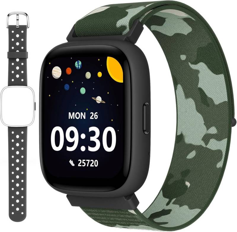 BIGGERFIVE für Mädchen Jungen Puzzlespiele mit/ohne App 24/7 Puls Smartwatch (1.8 Zoll), mit Schrittzähler, Schlafmonitor, Vibrationsalarm, IP68 Wasserdicht von BIGGERFIVE