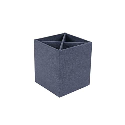 BIGSO PENNY Stifthalter mit 4 Fächern – stilvolle Stiftbox für den Schreibtisch – Schreibtisch Organizer aus Faserplatte und Papier in Leinenoptik – blau BIGSO PENNY Stifthalter mit 4 Fächern – stilvolle Stiftbox für den Schreibtisch – Schreibtisch Organizer aus Faserplatte und Papier in Leinenoptik – blau von BIGSO BOX OF SWEDEN