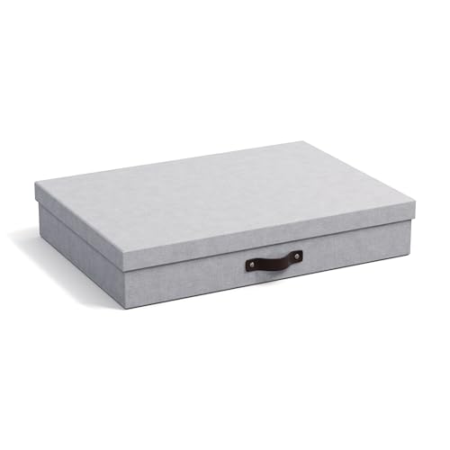 BIGSO SVERKER Dokumentenbox für Unterlagen im A3-Format – Schreibtischablage mit Deckel und Griff – Aufbewahrungsbox aus Faserplatte und Papier in Leinenoptik – hellgrau BIGSO SVERKER Dokumentenbox für Unterlagen im A3-Format – Schreibtischablage mit Deckel und Griff – Aufbewahrungsbox aus Faserplatte und Papier in Leinenoptik – hellgrau von BIGSO BOX OF SWEDEN