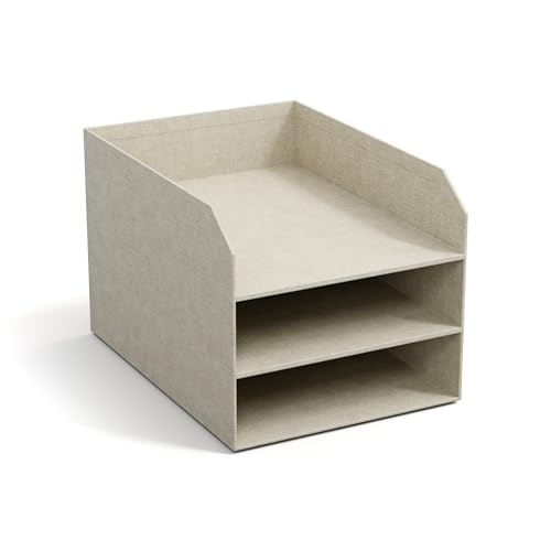 BIGSO Trey 3-stufige Briefablage – praktische Ablagefläche für Briefe, Dokumente in DIN A4-Format – Ordnungssystem aus Faserplatte mit Papier in Leinenoptik – beige BIGSO Trey 3-stufige Briefablage – praktische Ablagefläche für Briefe, Dokumente in DIN A4-Format – Ordnungssystem aus Faserplatte mit Papier in Leinenoptik – beige von BIGSO BOX OF SWEDEN