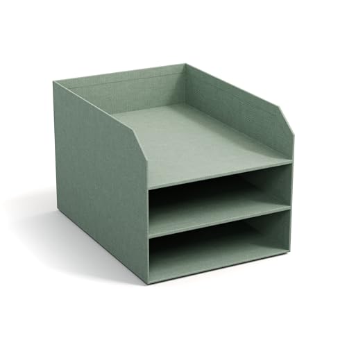 BIGSO Trey 3-stufige Briefablage – praktische Ablagefläche für Briefe, Dokumente in DIN A4-Format – Ordnungssystem aus Faserplatte mit Papier in Leinenoptik – mintgrün BIGSO Trey 3-stufige Briefablage – praktische Ablagefläche für Briefe, Dokumente in DIN A4-Format – Ordnungssystem aus Faserplatte mit Papier in Leinenoptik – mintgrün von BIGSO BOX OF SWEDEN