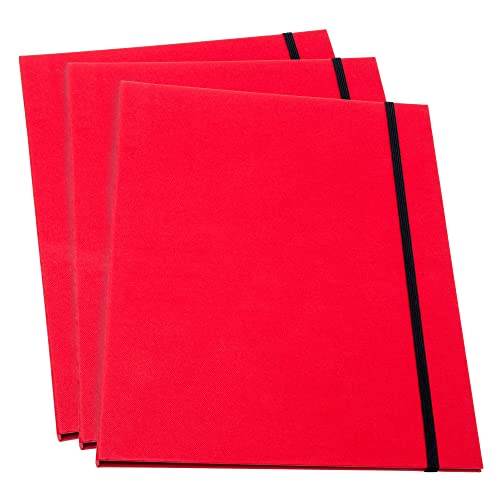 Bigso Paul Briefformappe mit Gummizugverschluss, Präsentationsmappen mit Tasche für Arbeit oder Schule, robuster Einzelordner zum Schutz von Dokumenten und Papieren, 23 x 32 x 1,5 cm, 3 Stück, Rot von BIGSO BOX OF SWEDEN