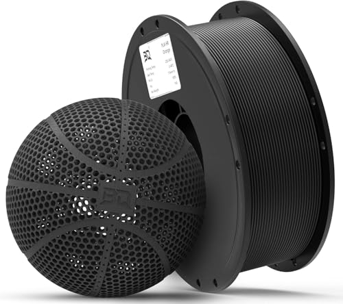 BIQU PLA-HR Flexible 3D Printer Filament Specifically for Printing Airless Basketballs, 1.75mm 1KG Spool (2.2lbs), Flexi Tough Filament Compatible with Most FDM 3D Printer (Black) von BIGTREETECH