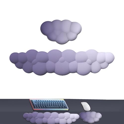 BIGUD Cloud-Maus-Handgelenkauflage,Cloud-Handgelenkauflage-Tastatur - 2 Stück Cloud-Handballenauflage,Niedliche Tastaturauflage, bequeme Tastaturauflage aus Memory-Schaum, rutschfeste von BIGUD