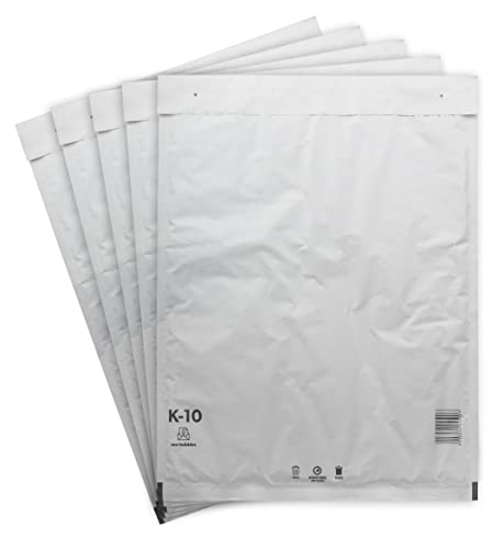 100 Luftpolsterversandtaschen Luftpolstertaschen Umschläge Polsterumschlag Versandtaschen Luftpolsterumschläge Gr. K/10 K10 weiß (370mm x 480 mm) von BIGtec