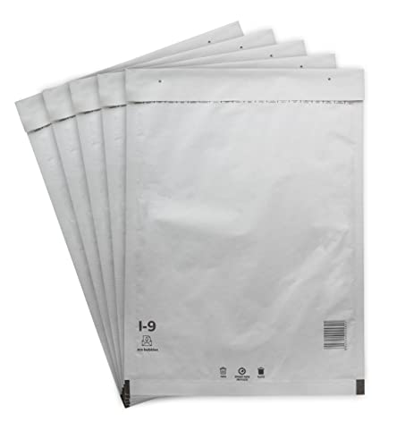 20 Versandtaschen Luftpolsterumschläge 320 x 455 mm DIN A3 Luftpolsterversandtaschen Luftpolstertaschen Gr. I/9 I9 weiß Umschläge haftklebend gepolstert Polsterumschlag Taschen von BIGtec