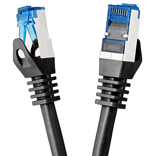 BIGtec 0,15m CAT 7 Kabel Netzwerkkabel Patchkabel Gigabit Patch DSL LAN Kabel CAT.7 Ethernet schwarz Kupferkabel doppelt geschirmt RJ45 Stecker Cat-7 S/FTP PIMF 10 Gbps 15cm kurzes Kabel von BIGtec