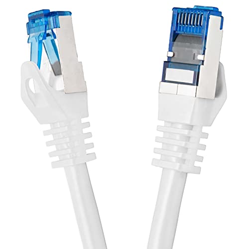 BIGtec 0,15m CAT.7 Patchkabel Netzwerkkabel Gigabit Patch DSL LAN Ethernet Kabel weiß Kupferkabel doppelt geschirmt (RJ45 Stecker Cat-7 S/FTP PIMF) von BIGtec