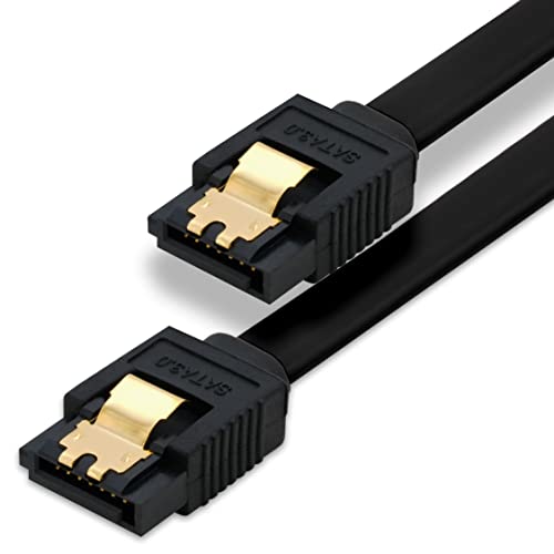 BIGtec 0,15m SATA Kabel S-ATA III Datenkabel Anschlusskabel schwarz HDD SSD 6GBit/s Stecker L-Type/L-Type 15cm vergoldet gerade/gerade serial ATA Verriegelung SATA-3 von BIGtec