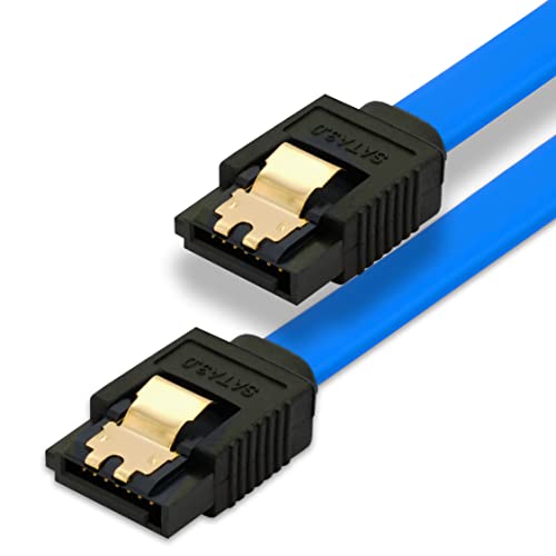 BIGtec 0,1m SATA Kabel S-ATA III Datenkabel Anschlusskabel blau HDD SSD 6GBit/s Stecker L-Type/L-Type 10cm vergoldet gerade/gerade serial ATA Verriegelung SATA-3 von BIGtec
