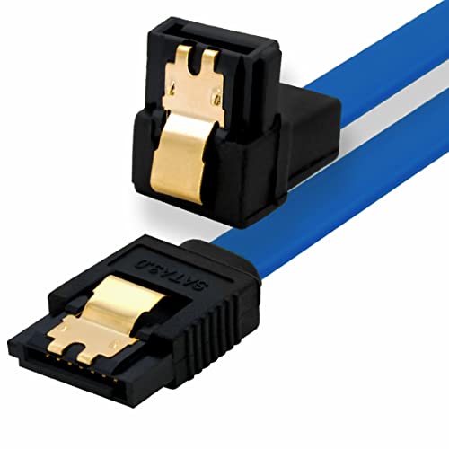 BIGtec 0,1m SATA Kabel S-ATA III Datenkabel Anschlusskabel blau Winkel HDD SSD 6GBit/s Stecker L-Type/L-Type 90° 10cm vergoldet gerade/gewinkelt serial ATA Verriegelung SATA-3 von BIGtec