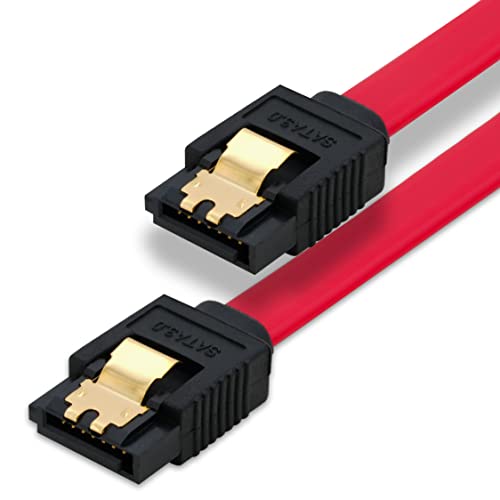 BIGtec 0,1m SATA Kabel S-ATA III Datenkabel Anschlusskabel rot HDD SSD 6GBit/s Stecker L-Type/L-Type 10cm vergoldet gerade/gerade serial ATA Verriegelung SATA-3 von BIGtec