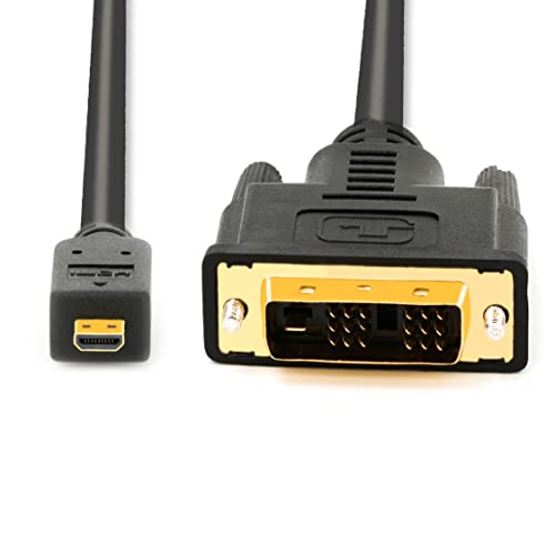 BIGtec 0,2m Micro HDMI auf DVI Kabel Adapter HDMI Micro D Stecker auf DVI-D Stecker Full HD für Monitor Beamer PC Computer TV Smart-TV Display von BIGtec