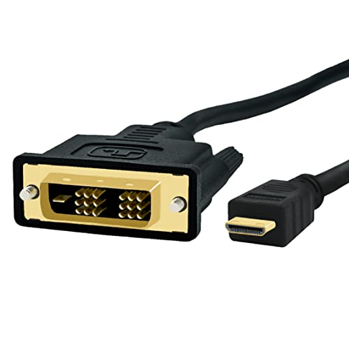 BIGtec 0,2m Mini HDMI C zu DVI-D Kabel Adapter Mini HDMI-C-Stecker auf DVI-Stecker Konverter Adapterkabel Full-HD unterstützt 1080p 720p Smart-TV Beamer PC Computer Digitalkameras von BIGtec