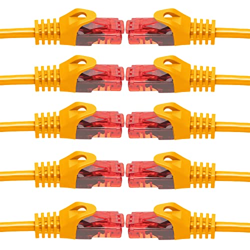 BIGtec - 10 Stück - 20m Gigabit Netzwerkkabel Patchkabel Ethernet LAN DSL Patch Kabel orange (2x RJ-45 Anschluß, CAT.5e, kompatibel zu CAT.6 CAT.6a CAT.7) 20 Meter von BIGtec