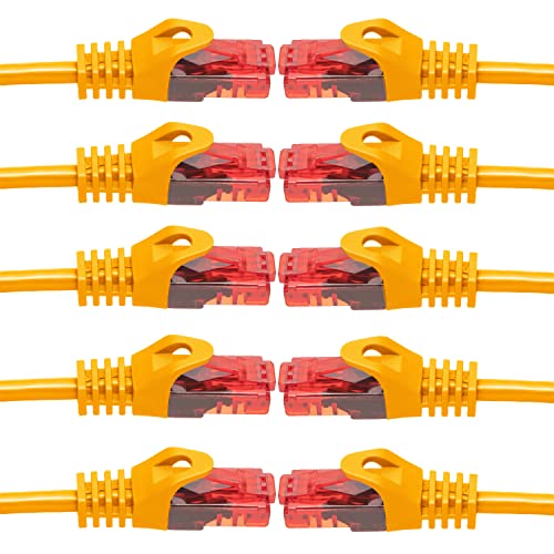 BIGtec - 10 Stück - 20m Gigabit Netzwerkkabel Patchkabel Ethernet LAN DSL Patch Kabel orange (2x RJ-45 Anschluß, CAT.5e, kompatibel zu CAT.6 CAT.6a CAT.7) 20 Meter von BIGtec