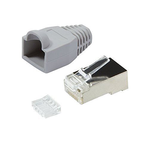 BIGtec 10 x RJ45 Stecker CAT.5 grau Gigabit Crimpstecker RJ-45 Modular Plug Ethernet LAN Kabel Steckverbinder Netzwerkstecker geschirmt CAT .5e von BIGtec