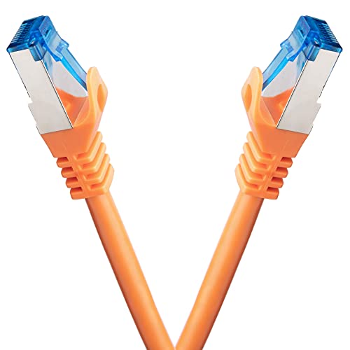 BIGtec - 2 Stück - 20m CAT.7 Gigabit Patchkabel Netzwerkkabel orange Kupferkabel Patch Ethernt LAN DSL Kabel CAT7 (RJ45, Cat 7, S/FTP PIMF) 20,00m von BIGtec