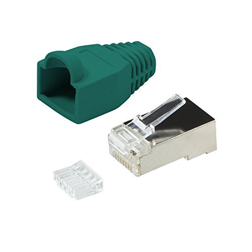 BIGtec 2 x RJ45 Stecker CAT.5 grün Gigabit Crimpstecker RJ-45 Modular Plug Ethernet LAN Kabel Steckverbinder Netzwerkstecker geschirmt CAT .5e von BIGtec