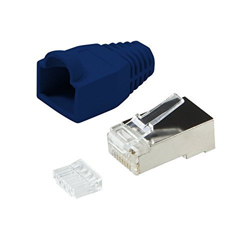 BIGtec 20 x RJ45 Stecker CAT.5 blau Gigabit Crimpstecker RJ-45 Modular Plug Ethernet LAN Kabel Steckverbinder Netzwerkstecker geschirmt CAT .5e von BIGtec