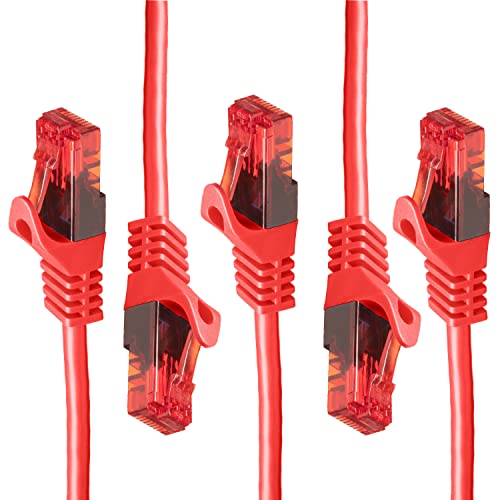BIGtec - 5 Stück - 0,75m Gigabit Netzwerkkabel Patchkabel Ethernet LAN DSL Patch Kabel rot (2x RJ-45 Anschluß, CAT.5e, kompatibel zu CAT.6 CAT.6a CAT.7) 0,75 Meter von BIGtec