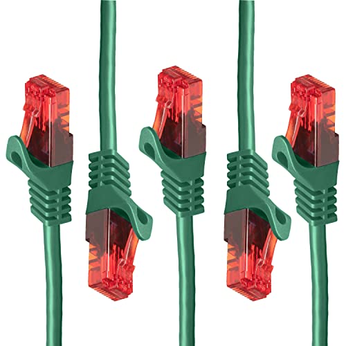 BIGtec - 5 Stück - 20m Gigabit Netzwerkkabel Patchkabel Ethernet LAN DSL Patch Kabel grün (2x RJ-45 Anschluß, CAT.5e, kompatibel zu CAT.6 CAT.6a CAT.7) 20 Meter von BIGtec