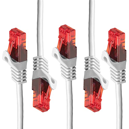 BIGtec - 5 Stück - 20m Gigabit Netzwerkkabel Patchkabel Ethernet LAN DSL Patch Kabel weiß (2x RJ-45 Anschluß, CAT.5e, kompatibel zu CAT.6 CAT.6a CAT.7) 20 Meter von BIGtec