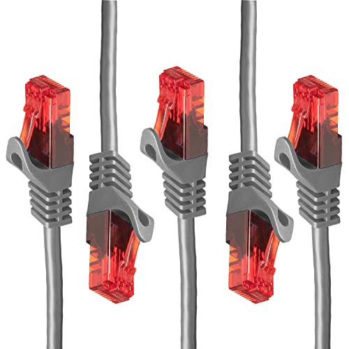 BIGtec - 5 Stück - 30m Gigabit Netzwerkkabel Patchkabel Ethernet LAN DSL Patch Kabel grau (2x RJ-45 Anschluß, CAT.5e, kompatibel zu CAT.6 CAT.6a CAT.7) 30 Meter von BIGtec