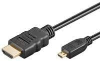 BIGtec High Speed 2m micro HDMI Kabel with Ethernet HDMI micro Kabel A/D HDMI Kabel 2,00m 2 m High Speed HDMI Kabel / HDMI mikro Type D , vergoldet , Kabel schwarz 3D Wiedergabe , Deep Color HDMI 1.4 Kabel von BIGtec