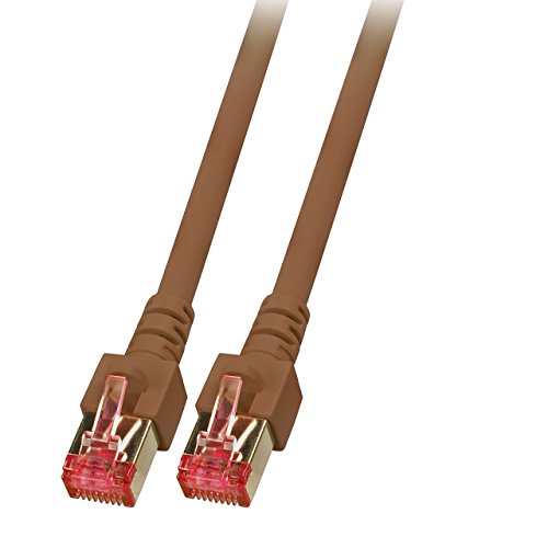 BIGtec LAN Kabel 0,25m Netzwerkkabel Ethernet Internet Patchkabel CAT.6 braun Gigabit SFTP doppelt geschirmt für Netzwerke Modem Router Switch 2 x RJ45 kompatibel zu CAT.5 CAT.6a CAT.7 Stecker von BIGtec