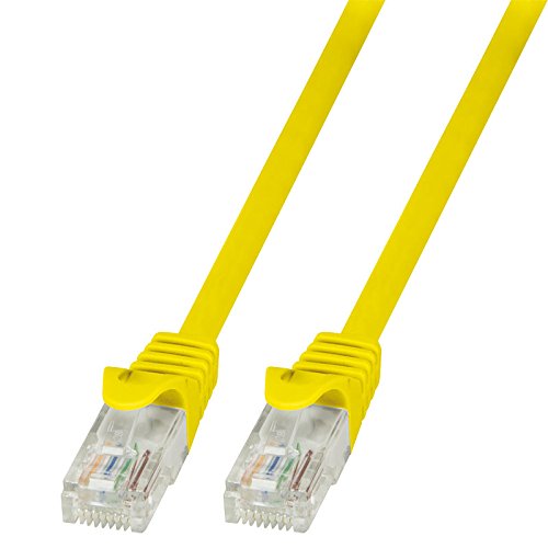 BIGtec LAN Kabel 1,5m Netzwerkkabel Ethernet Internet Patchkabel CAT.6 gelb Gigabit für Netzwerke Modem Router Switch 2 x RJ45 kompatibel zu CAT.5 CAT.6a CAT.7 Stecker von BIGtec