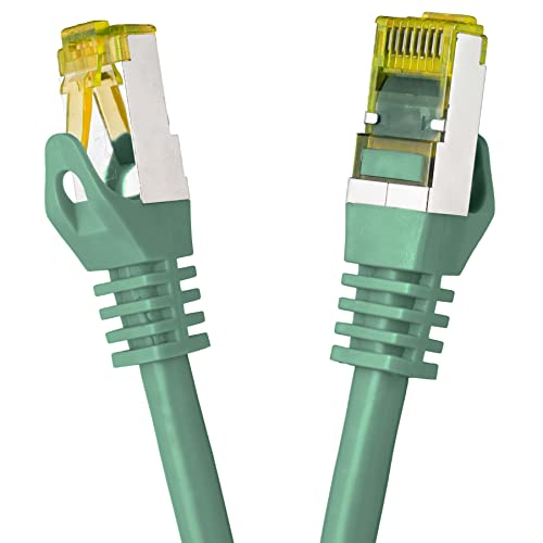 BIGtec LAN Kabel 10m Netzwerkkabel CAT7 Ethernet Internet Patchkabel CAT.7 grün Gigabit doppelt geschirmt Netzwerke Modem Router Switch 2 x Stecker RJ45 kompatibel zu CAT.5 CAT.6 CAT.6a CAT.8 von BIGtec